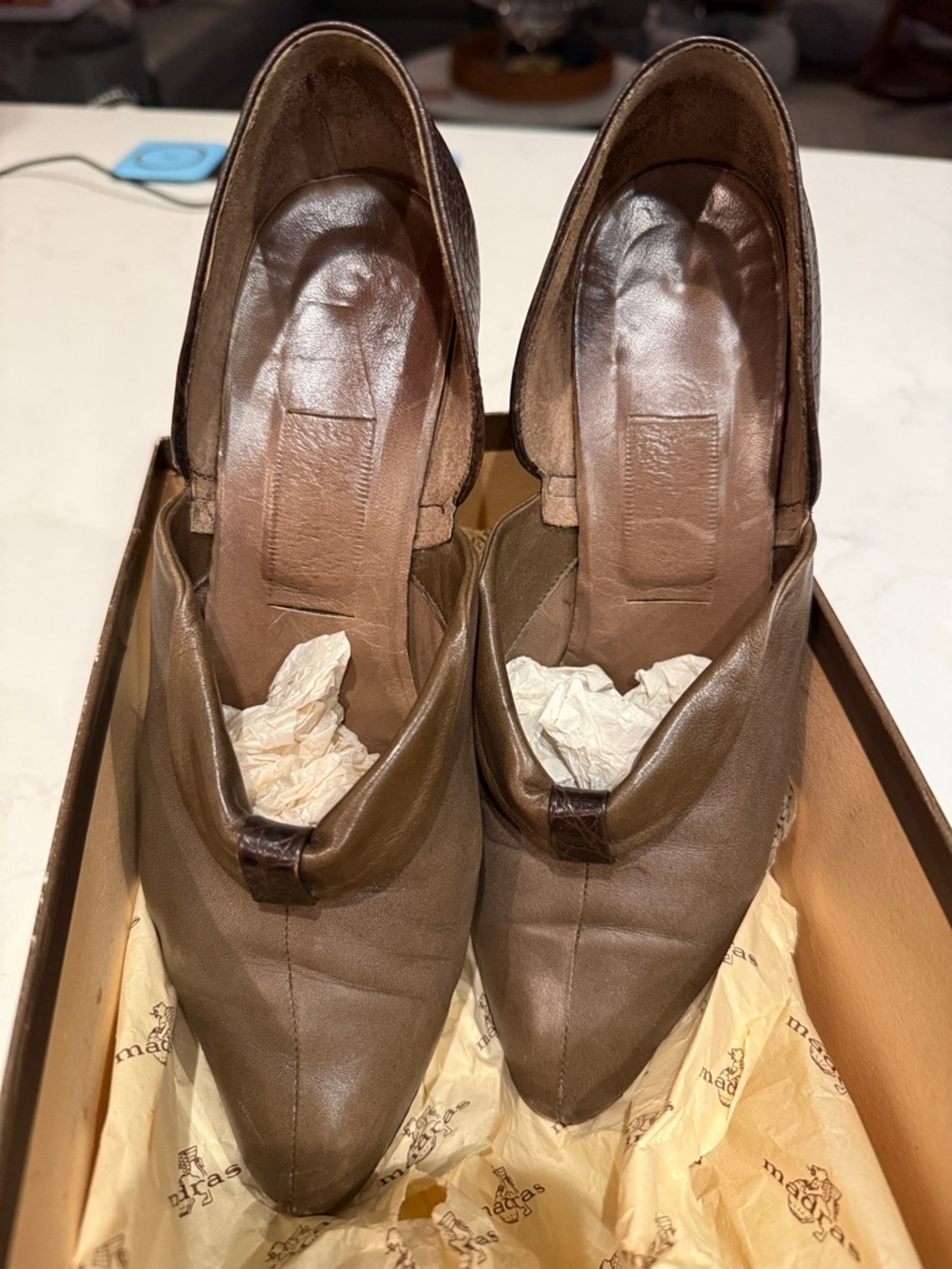 Madras Shoes- Brown / Cognac Vintage Italian